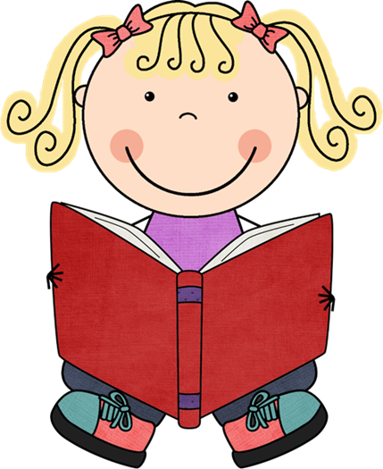 Kid Reading Clipart (429x525)