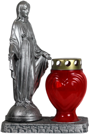 Grabschmuck Maria Silber - Statue (358x450)