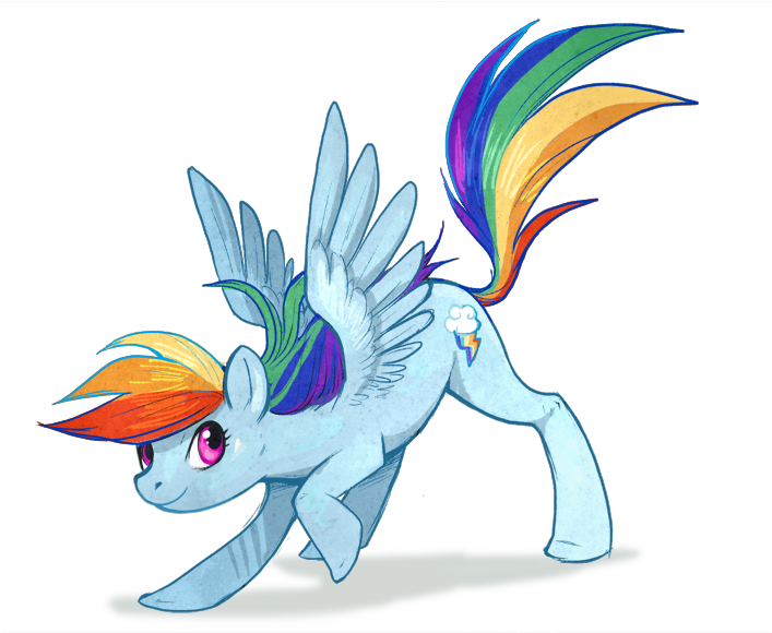 Rainbow Dash By Flying-fox - Cartoon (800x579)