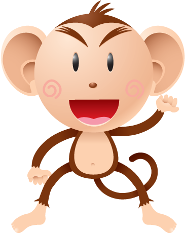 Wall Colour - Monkey Sticker (374x462)