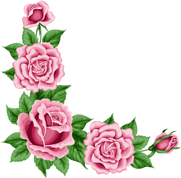 Rose Corner Border Png (850x839)