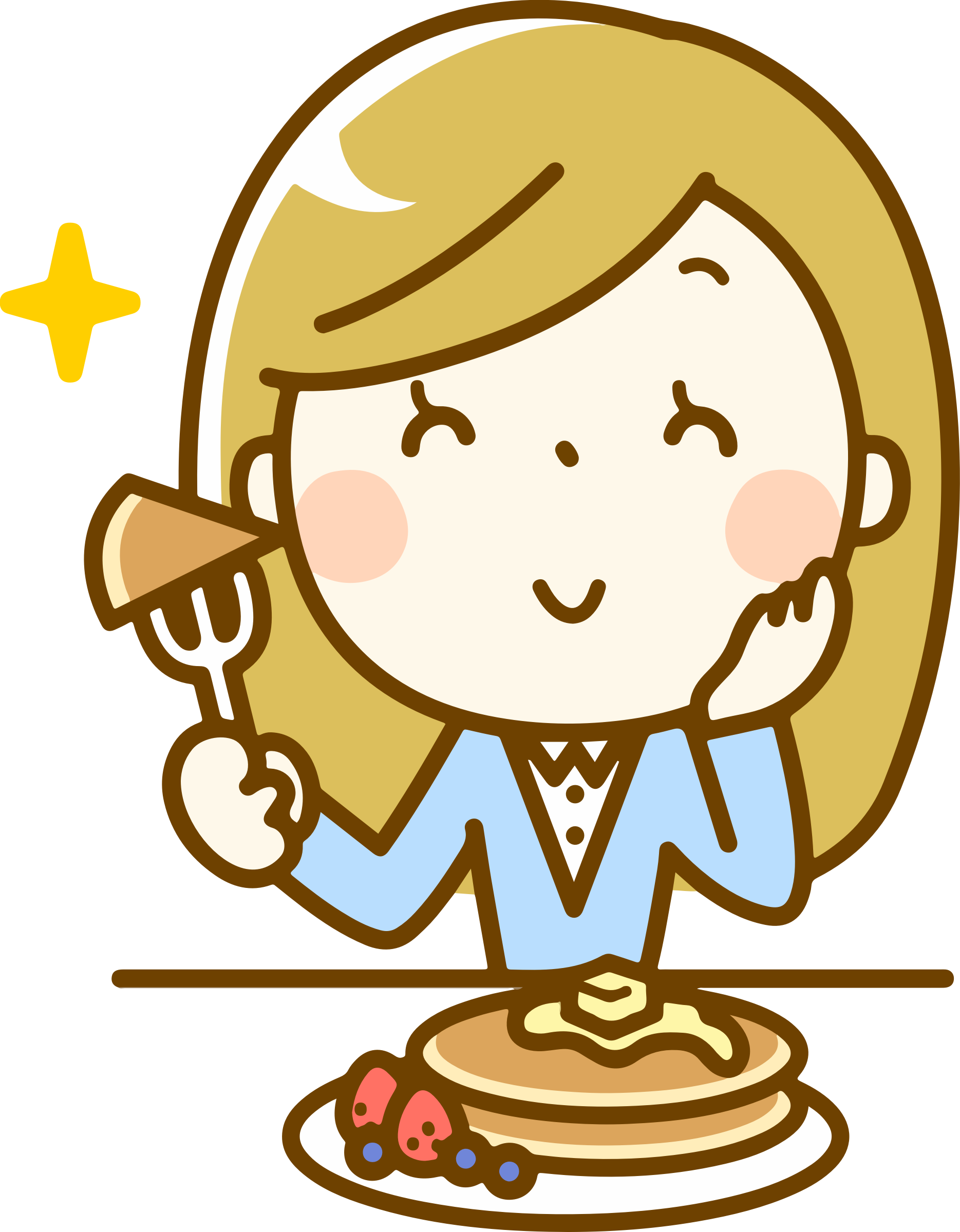 Big Image - パン ケーキ を 食べる イラスト (1869x2399)