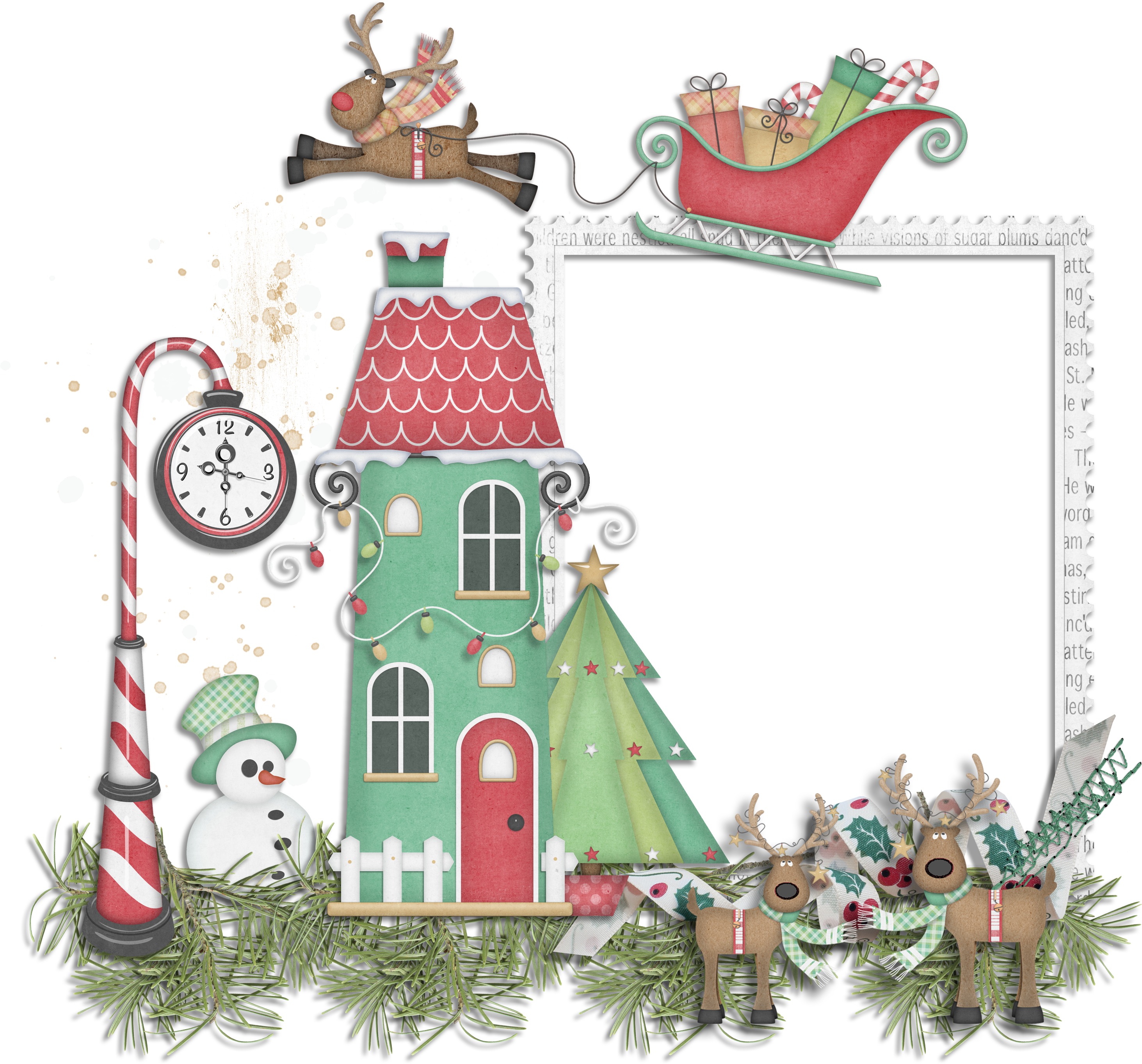 Frame Png - Christmas Tree (2926x2726)