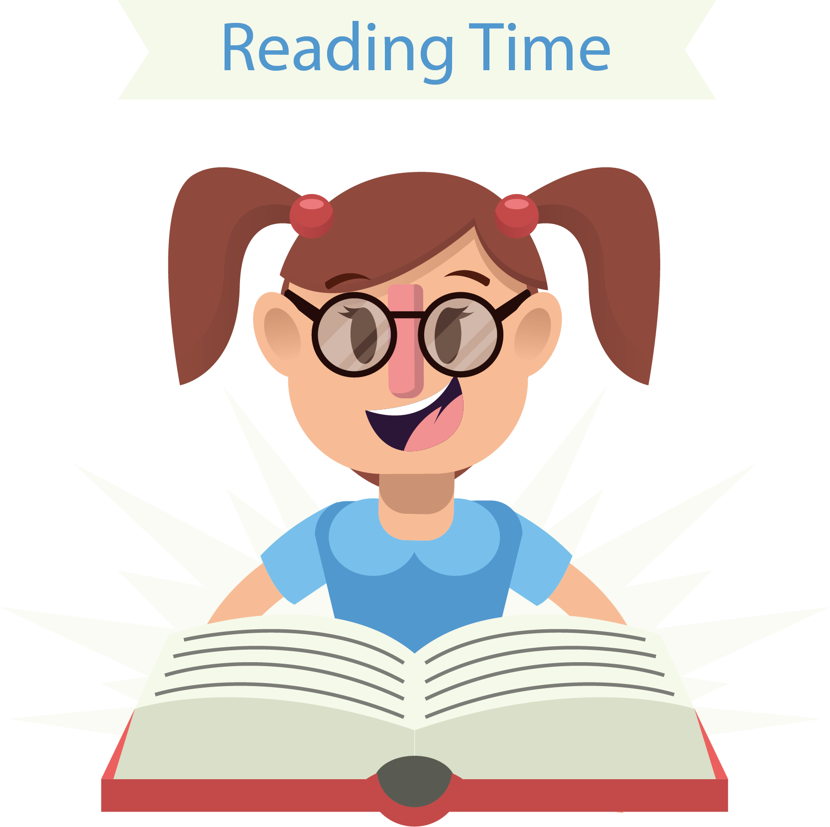 Student Estudante Reading - Cartoon (1667x1661)