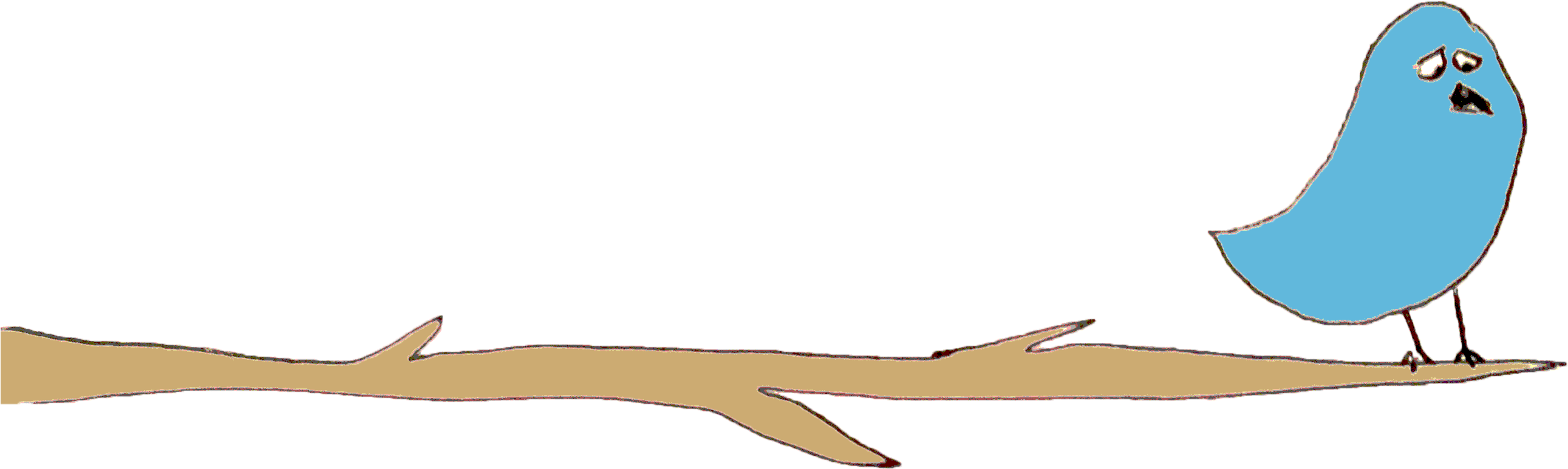 Sad Bird - Clip Art (2748x1092)