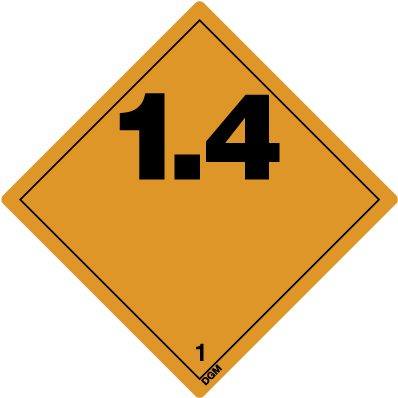 Class 1 Division - 1.4 Explosives Placard (595x595)