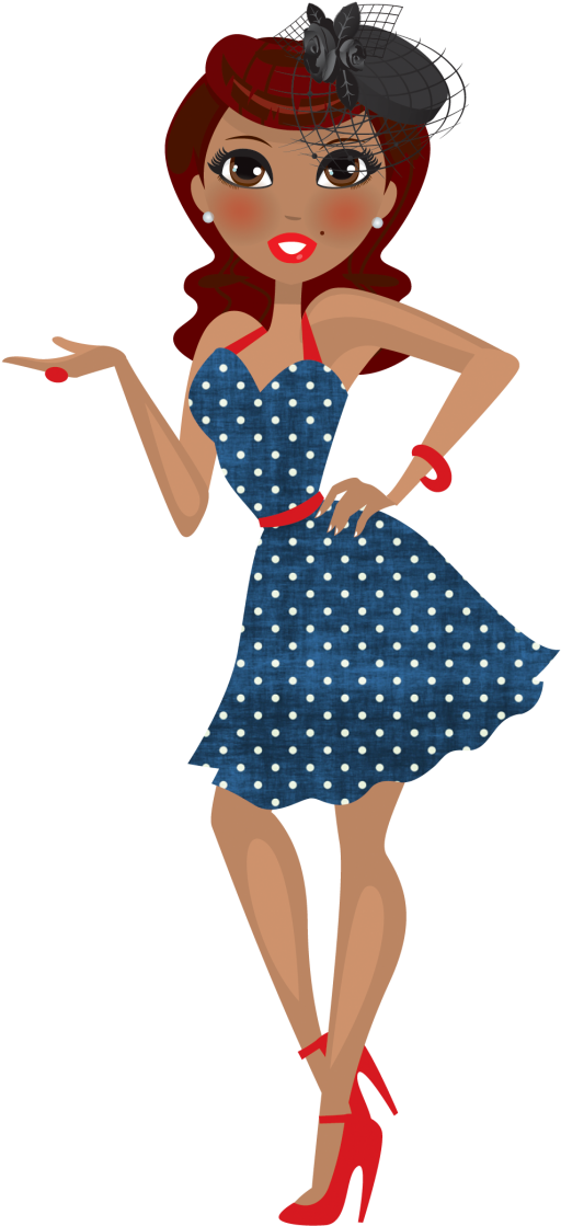 Cropped Doll No Background - Polka Dot (640x1314)