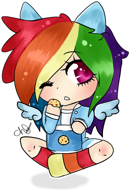 Chav6, Chibi, Cookie, Eared Humanization, Human, Humanized, - Cartoon (529x695)
