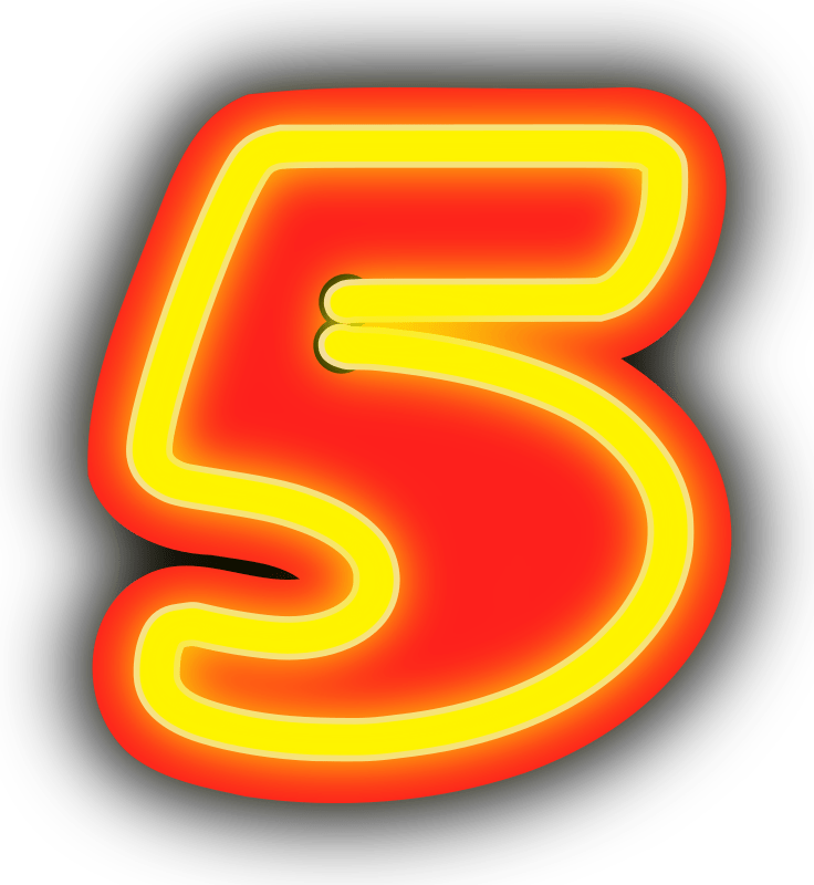 Neon Numerals 5 (736x800)