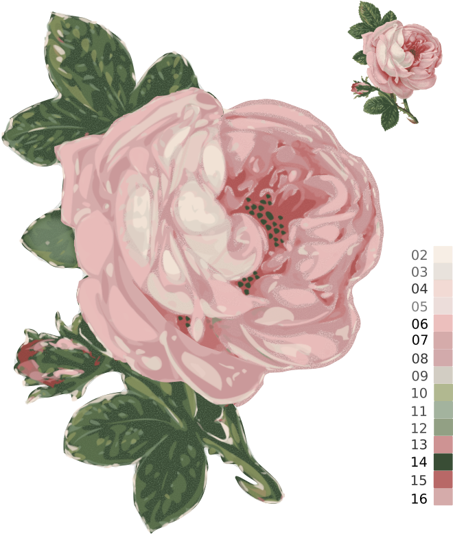 Medium Image - Vintage Flowers Transparent Background (732x800)