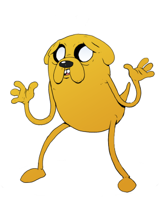 A Quick Jazz-hands Jake Before Work - Cartoon (500x513)