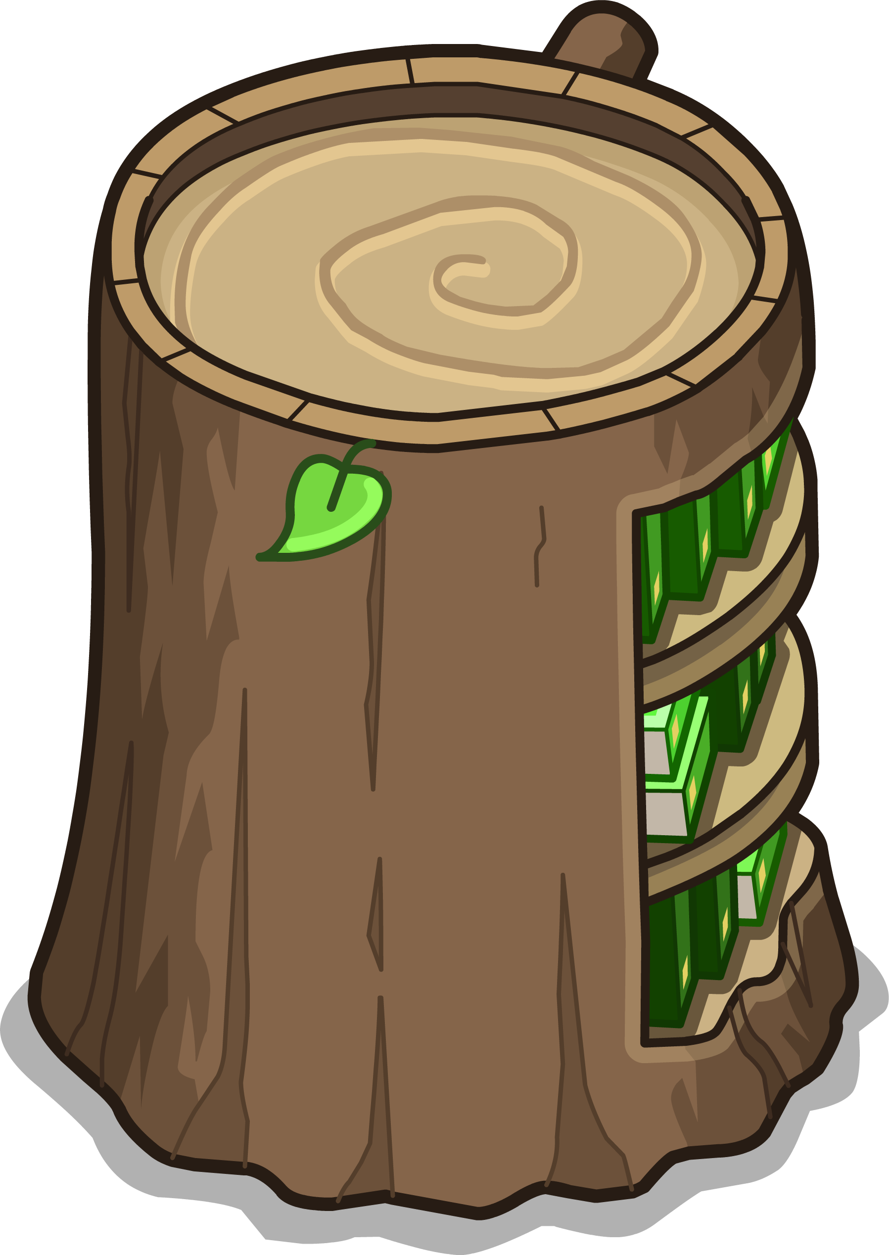 Stump Bookcase Sprite 047 - Tree Stump (1797x2538)