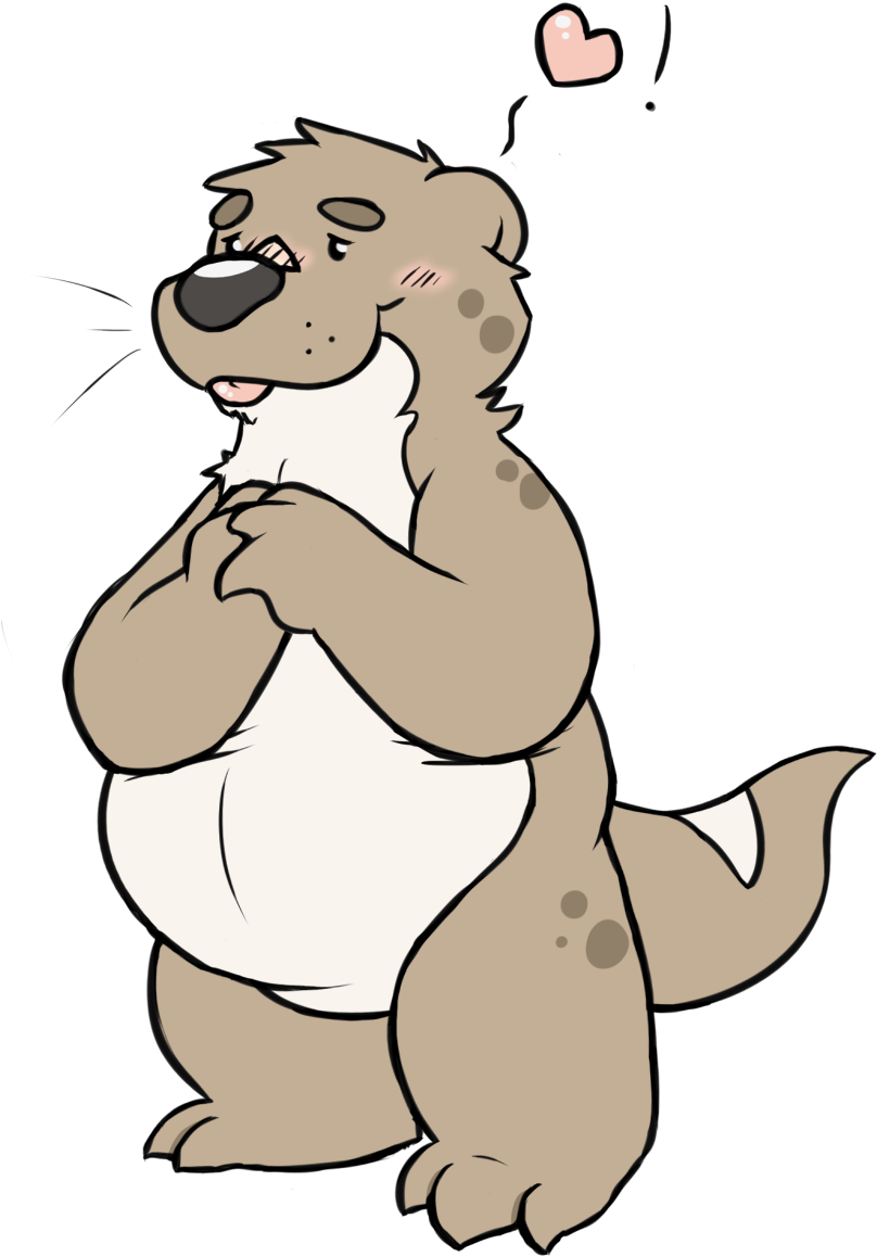 Otter Love - Cartoon (1141x1280)