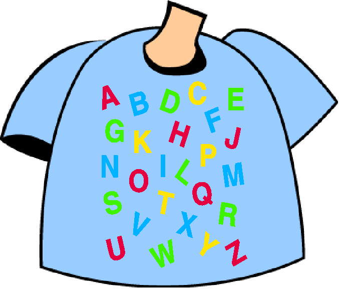 Kindergarten Letter Shirts - Abc (677x576)