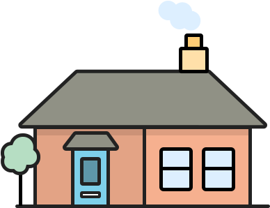 Bungalow Clipart Colourful - Learning (420x363)