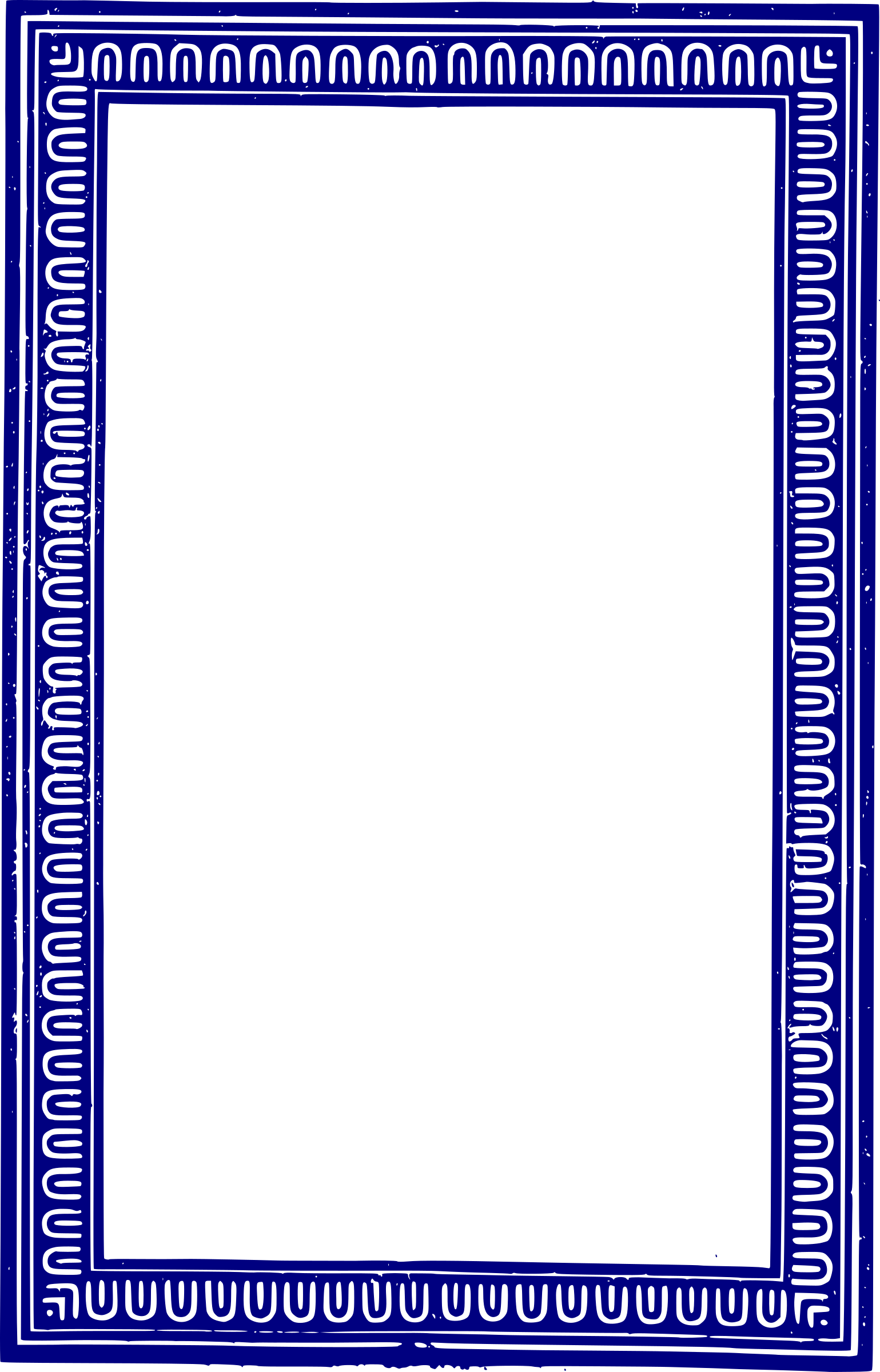 Frame - Blue - Blue Art Deco Frame (1539x2400)