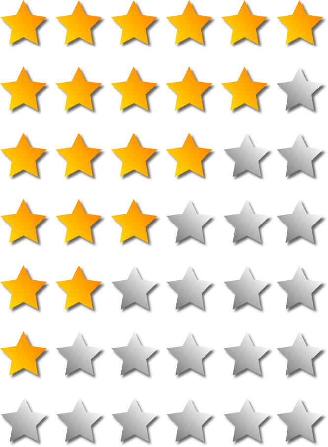 6 Star Rating - Vector Graphics (664x904)