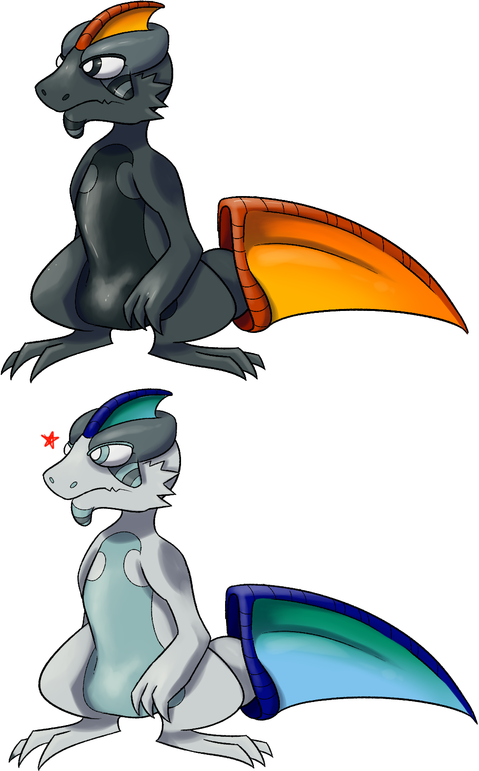 Lizard Fakemon Evolved By Splooto Lizard Fakemon Evolved - Cartoon (1062x1721)