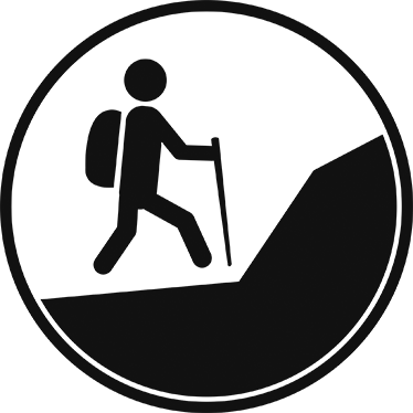 Hiker Icon Sticker - Wall Decal (374x374)