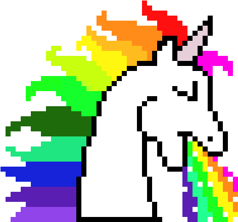Pixel Unicorn - Pixel Art For Minecraft (560x510)