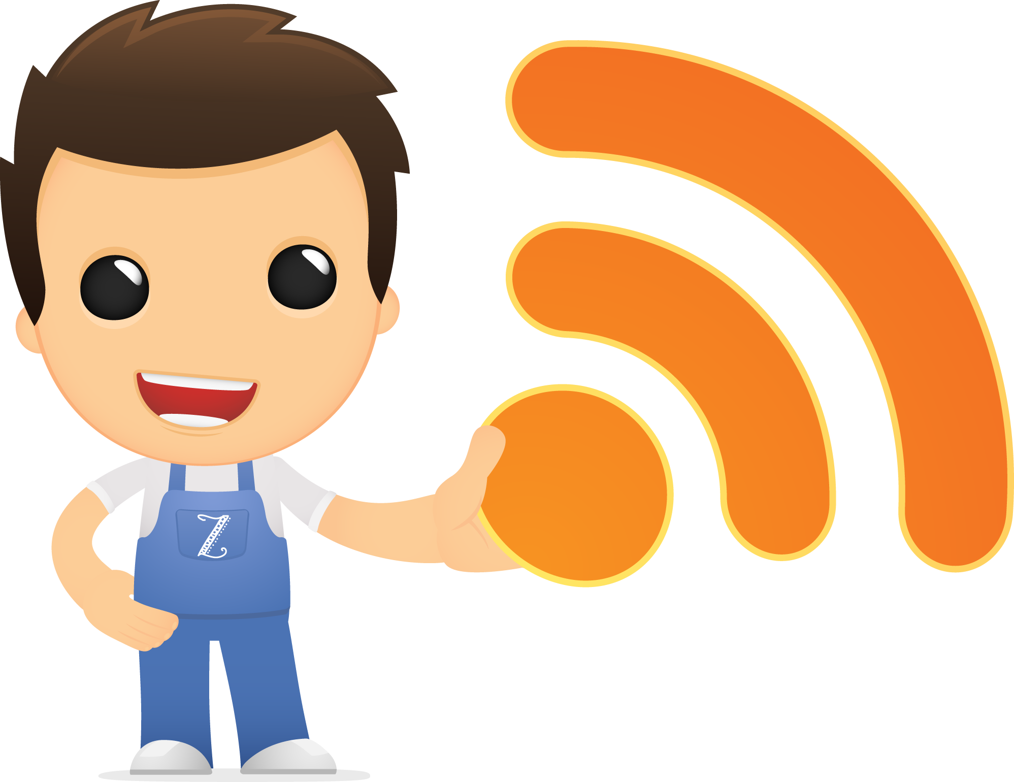 Icon Vector Rss Logo Image - Iphone Repair Cartoon Man (1997x1540)
