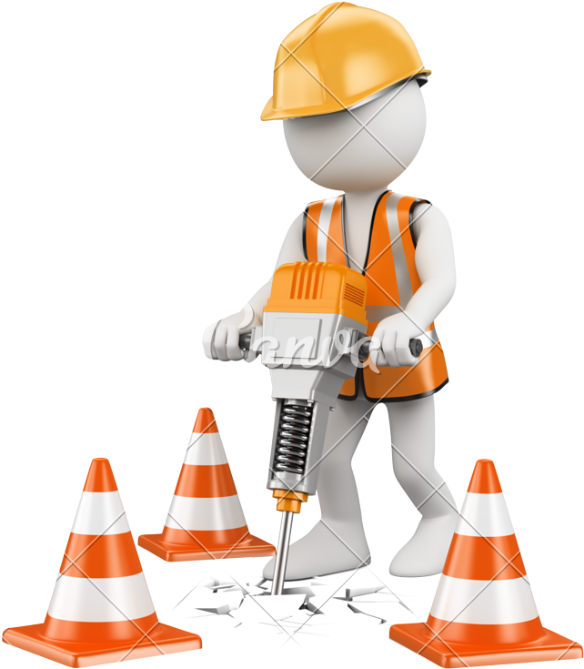 3d White People - Drilling Down Clipart (800x800)