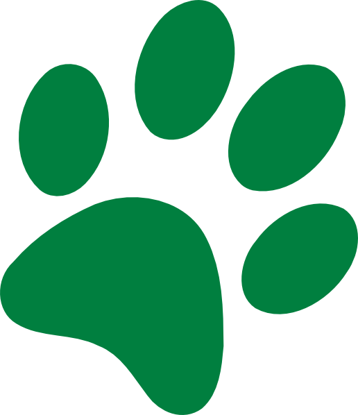 Jaggreenpawprint - Clip Art (516x598)