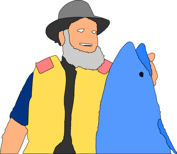 Free Vector Big Fish Clip Art - Nelayan Vector (600x522)