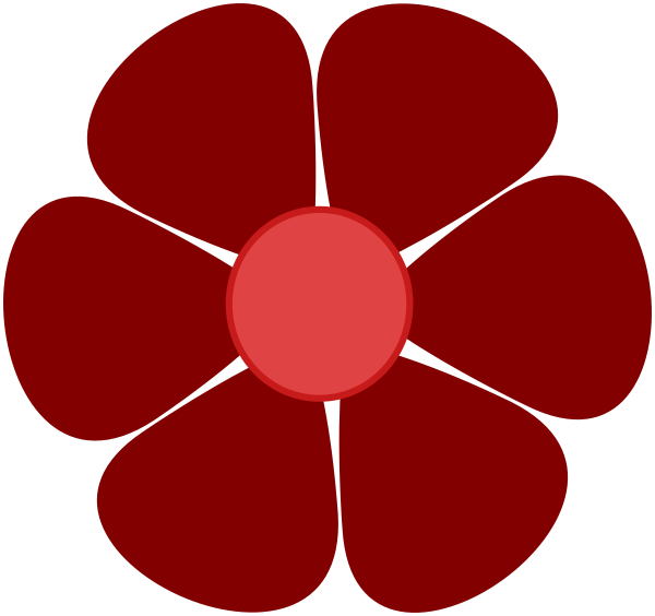 Nadia Red Flower Clip Art At Clker - Flower Power Clip Art (600x564)