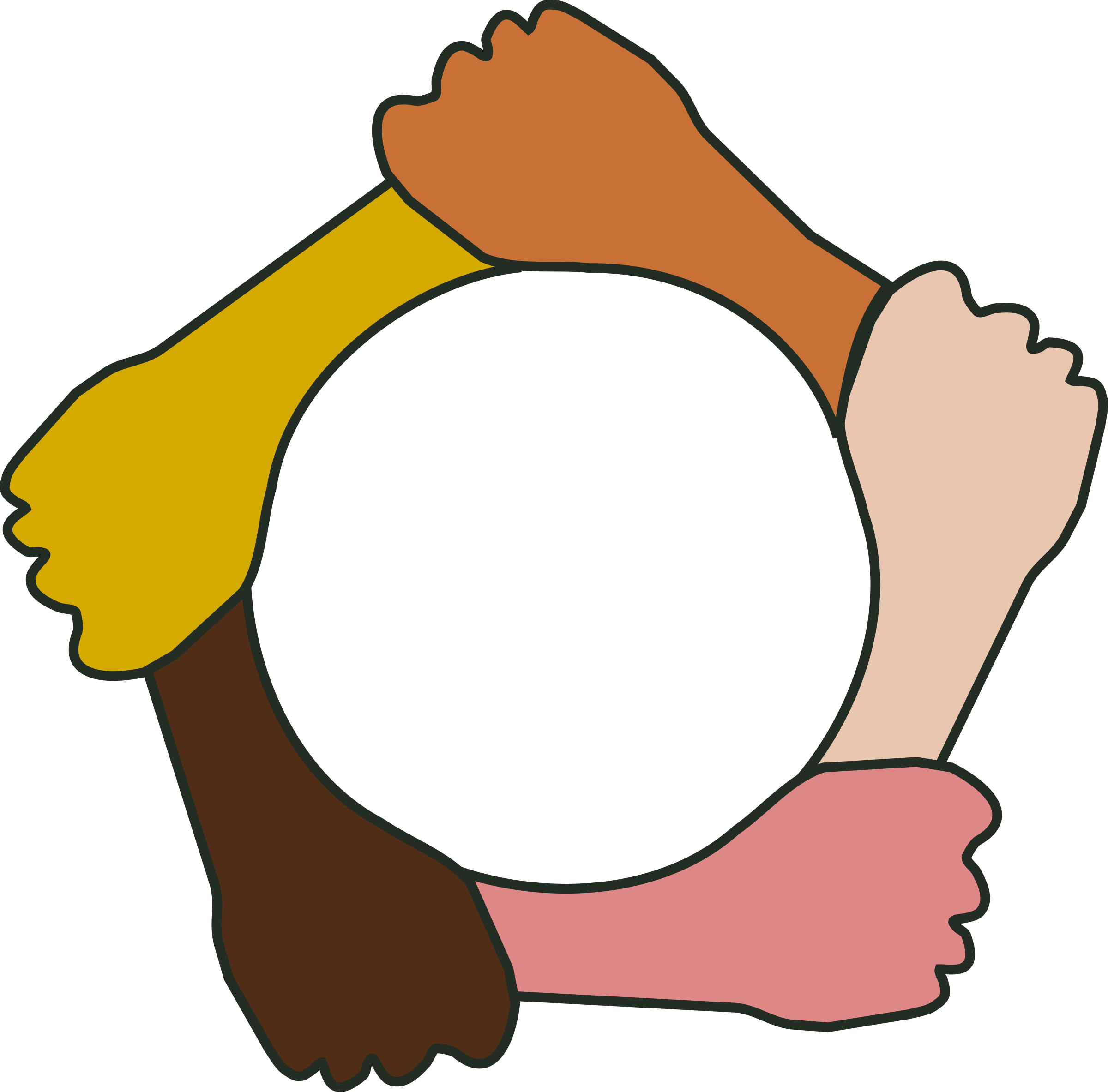 Clipart - Hands Circle Clipart (2400x2366)
