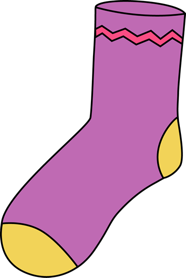 Purple Sock - Clipart Sock (368x550)