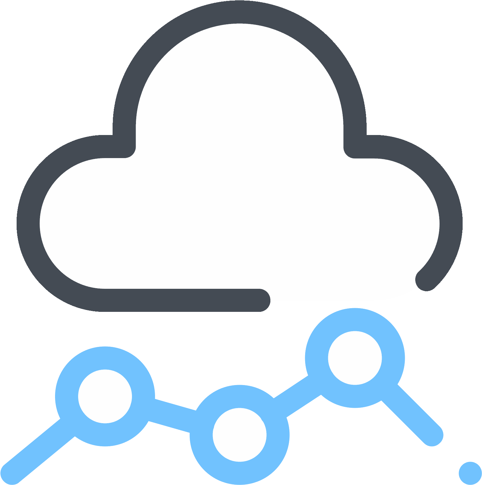 Cloud Line Chart Icon - Icon (1600x1600)