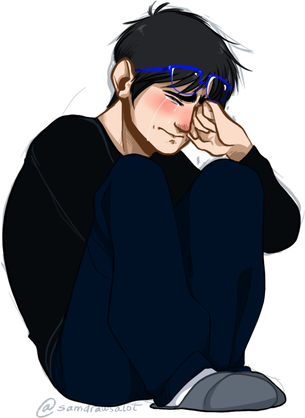 Feeling Down By Samdrawsalot - Sitting (690x900)