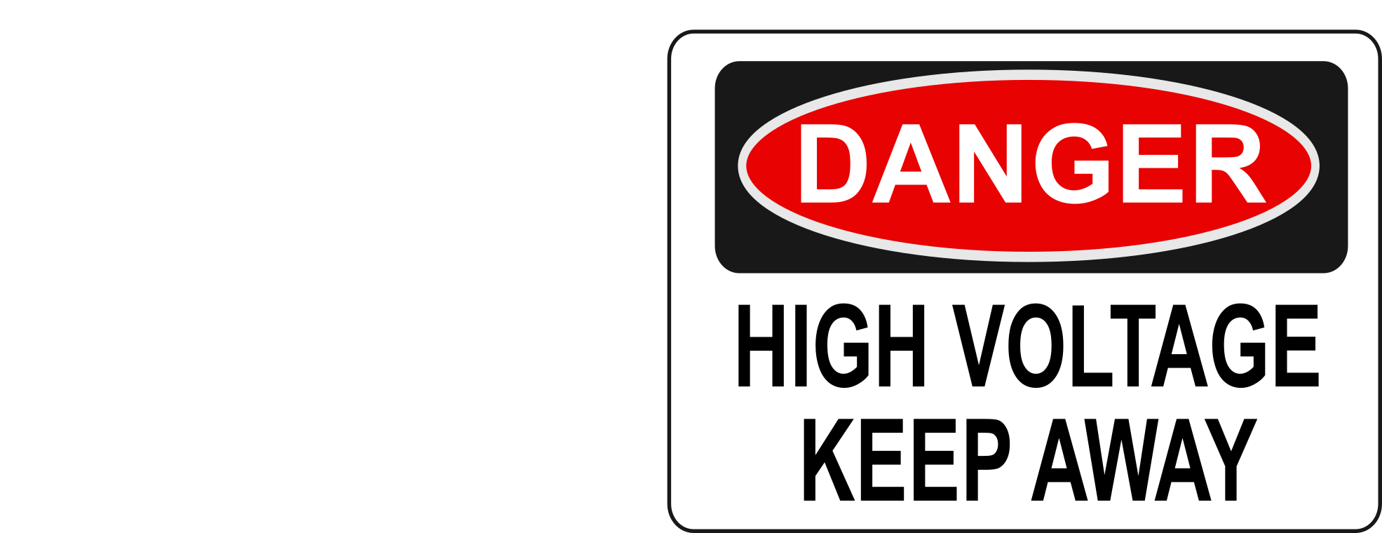 High Voltage Keep Away - Sign (2400x759)