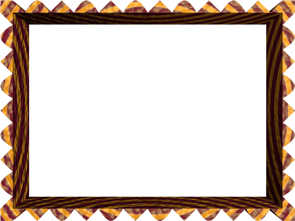 Plum Orange Fancy Loop Cut Rectangular Powerpoint Border - Black And Orange Borders (960x720)