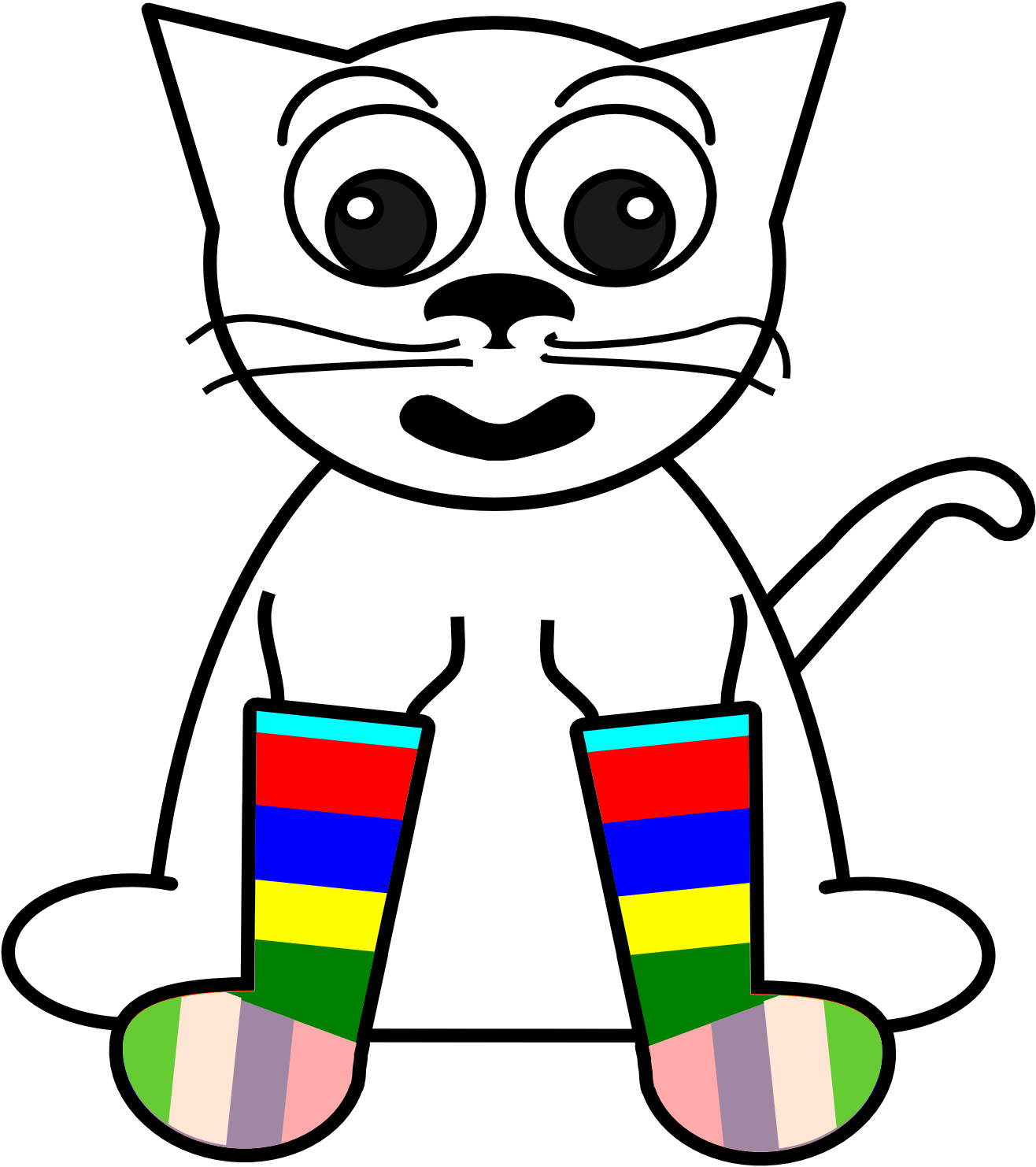 Cartoon Cat In Socks (1331x1496)
