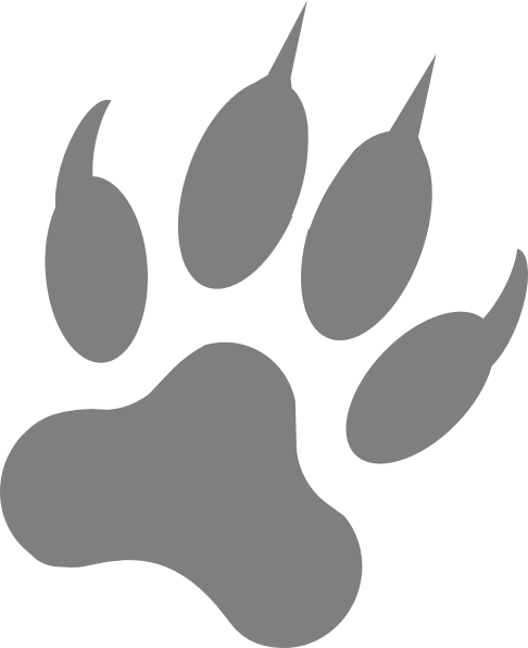 Feet Clipart Wolf - Wolf Paw Print Vector (486x596)