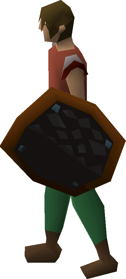 Black D'hide Shield Equipped - Shield (425x941)