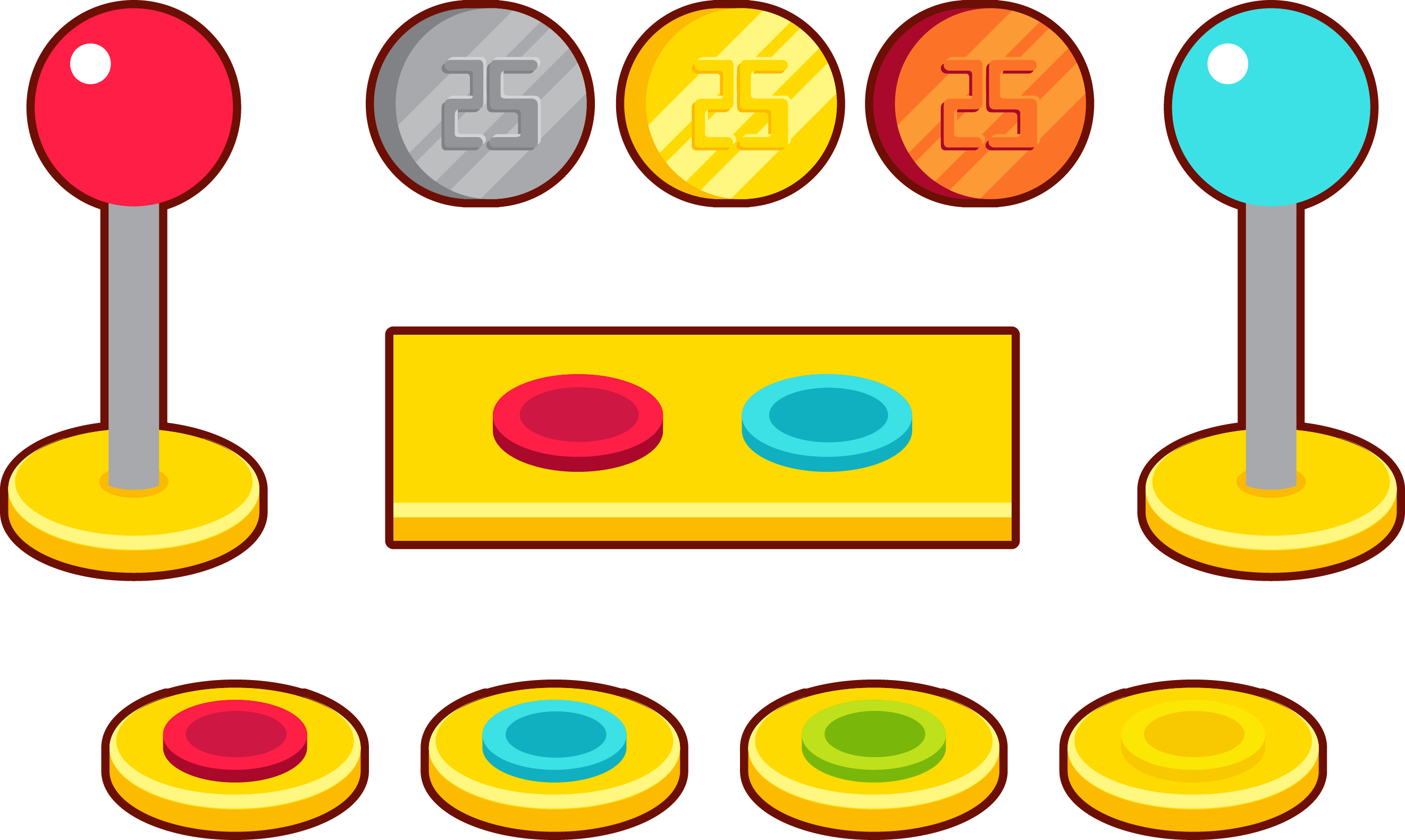 Arcade Game Push-button Clip Art - Arcade Game (2643x1581)