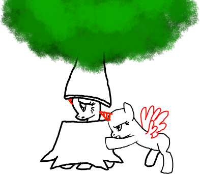 Tree Push-mlp Base By Sunsetpuppies - Cartoon (393x342)