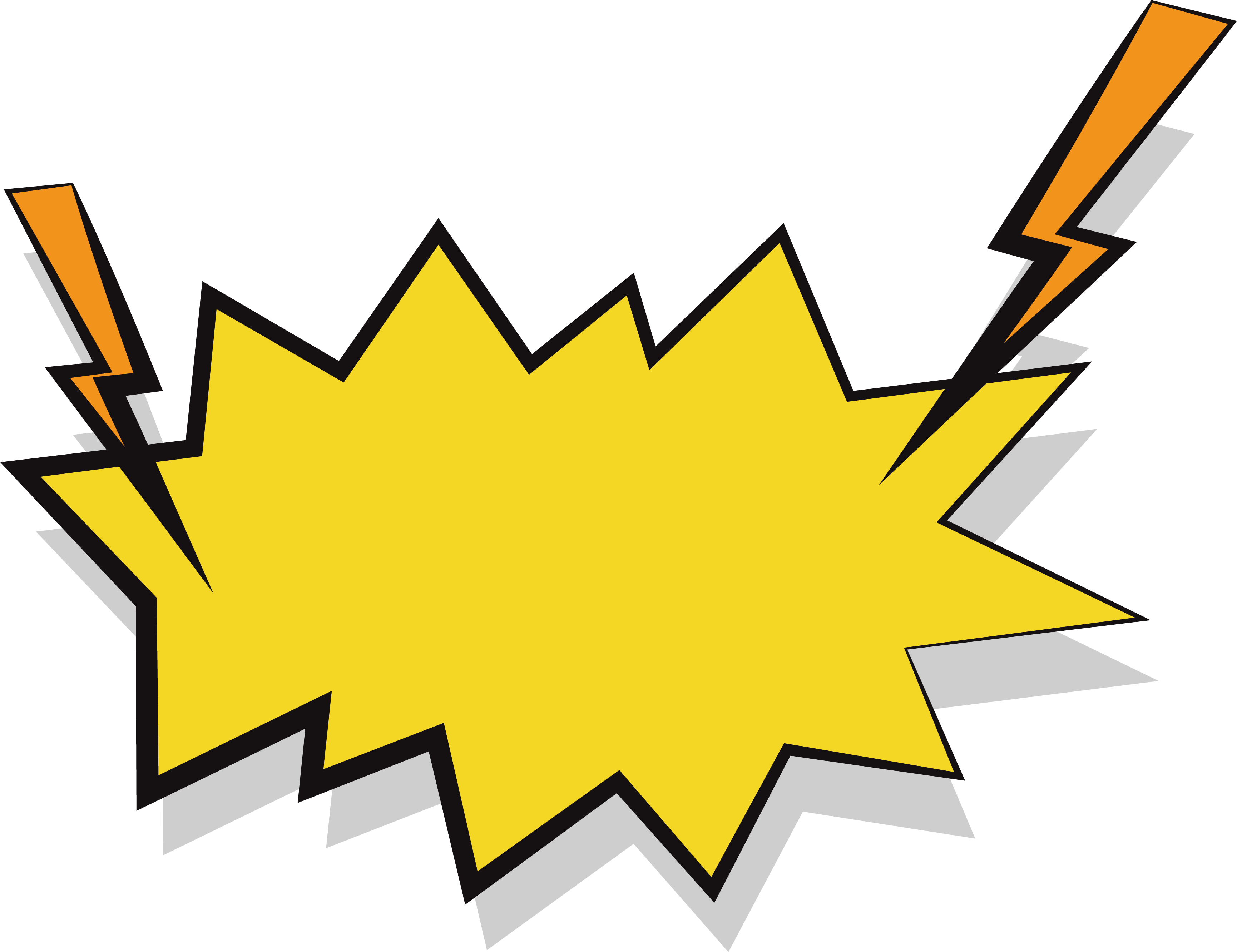 Lightning Effect Yellow Explosion Stickers 3461*2664 - Lightning (3461x2664)