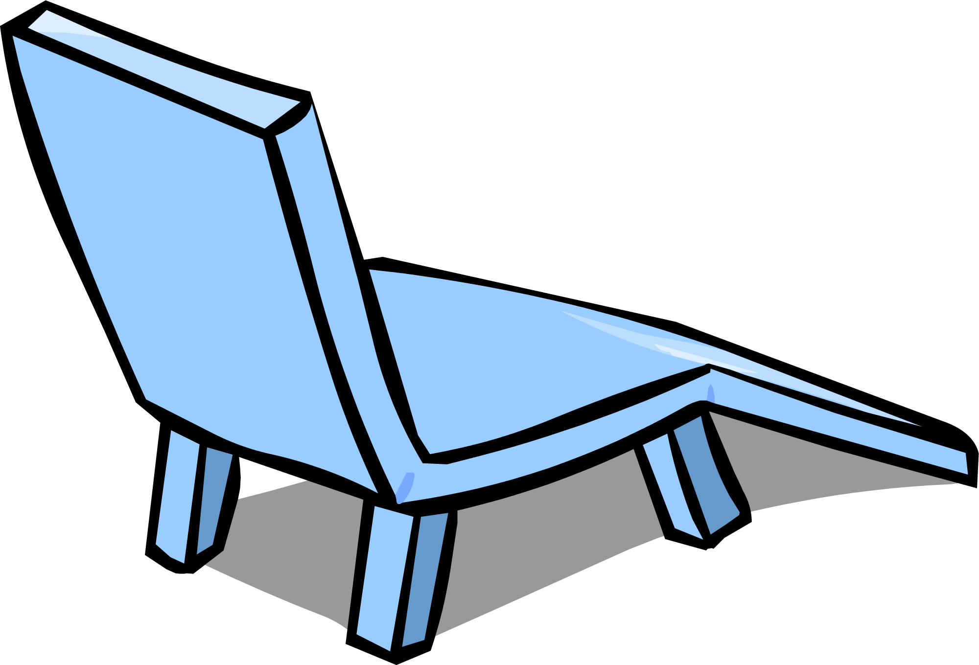 Blue Deck Chair Sprite 004 - Deckchair (2000x1359)