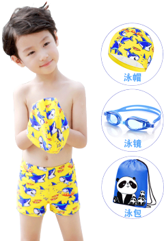 佑游儿童泳衣男童泳裤分体小中大童鲨鱼卡通 - Swimsuit (350x350)