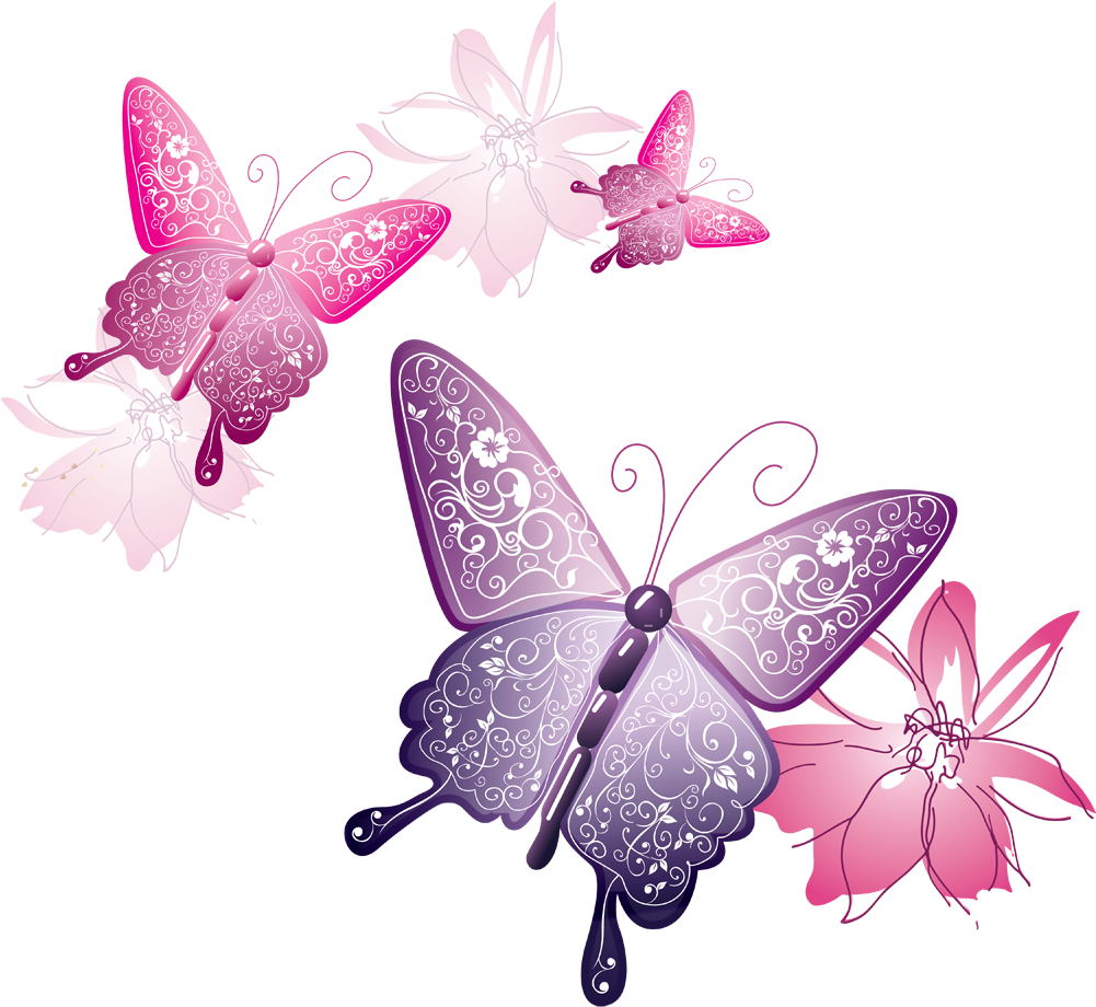 Изображение Для Плейкаста - Butterfly Vector (1000x939)