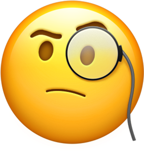 Face With Monocle - Monocle Emoji (571x571)