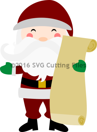 Santa With List - Illustration (331x450)
