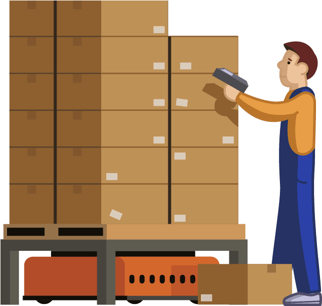 Storage Boxes - Warehouse Operation Vector (647x660)