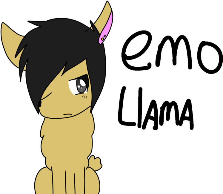 Emo Llama By Nightstartehwolf - Painting (1024x768)