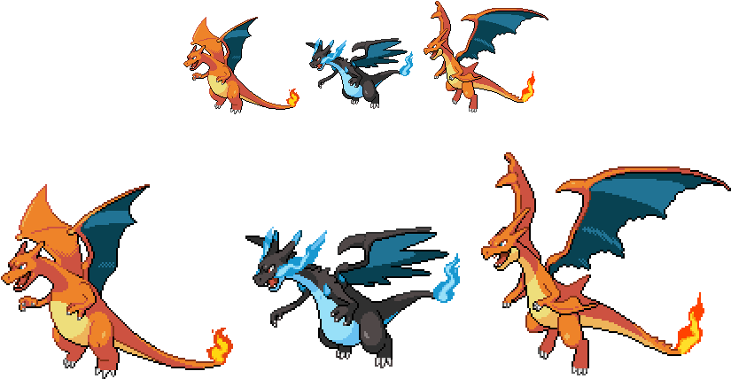 Charizards As You Use Them - Pokemon Mega Charizard Sprite (854x475)