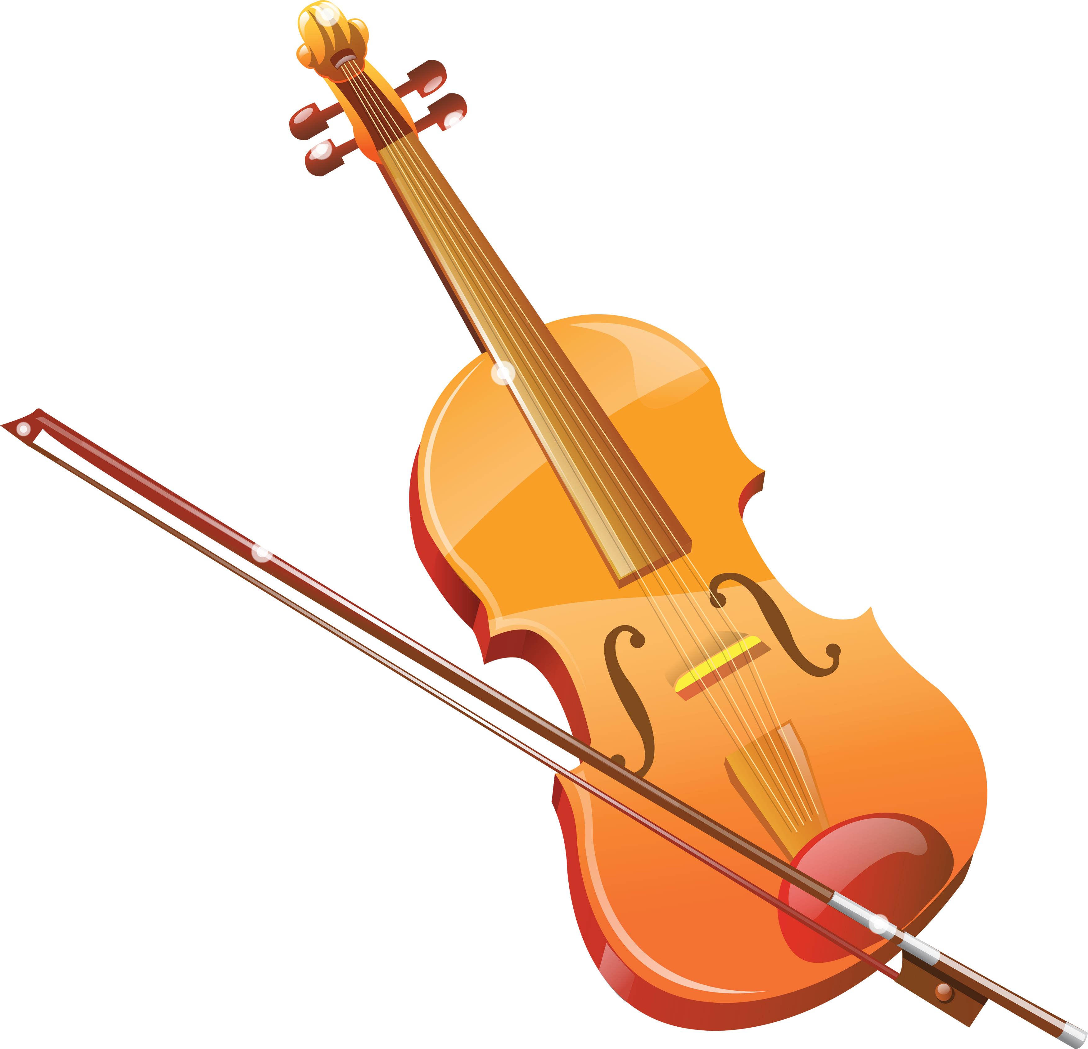 Violin Clipart Transparent Background - 小提琴 卡通 (3505x3381)